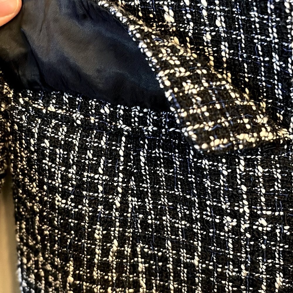 Aritzia Black and White Tweed Blazer